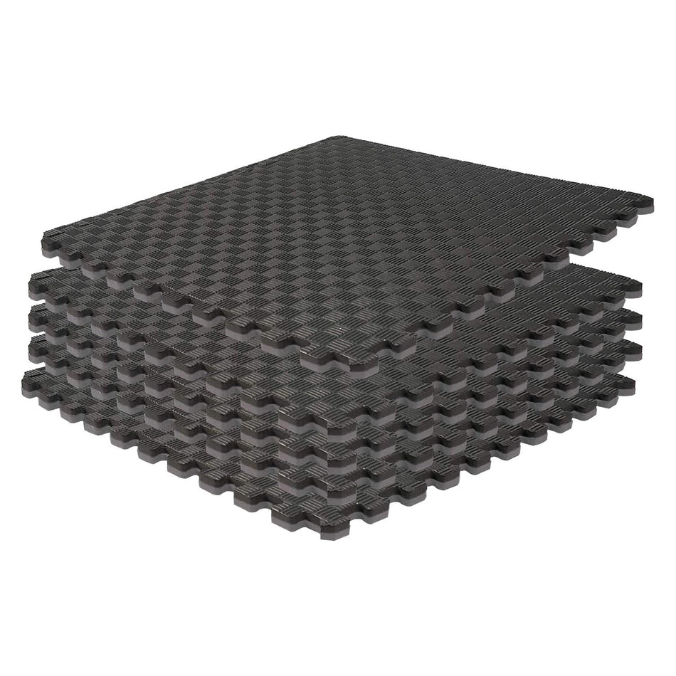 5 Pcs. High Density Eva Interlocking Foam Mat EM-9346 Protective Floor Mat-Puzzle Mat Black/Gray, L 104.5 X W 104.5 X H 2.5 CM