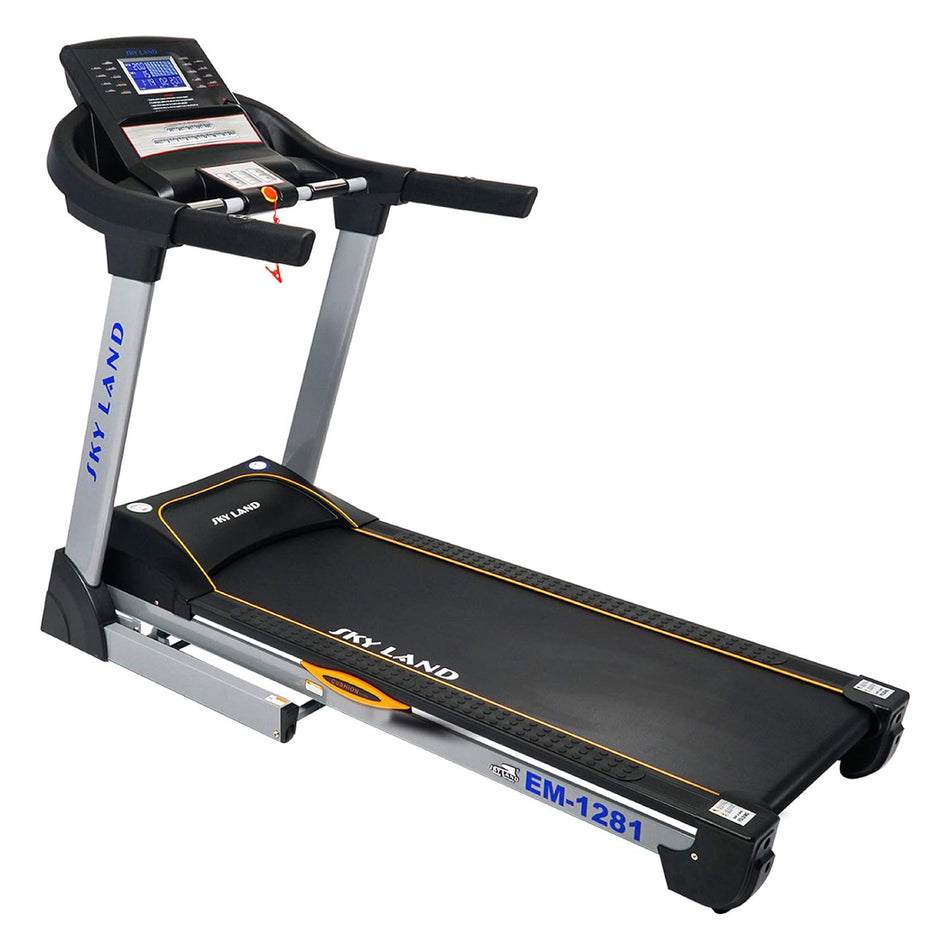 Treadmill W/Powerful Ac Motor 3Hp- 4.5 Peak, Light Commercial Treadmill EM-1281 With Built-In Speaker, Automatic Incline 15% & Hydraulic Soft Drop System