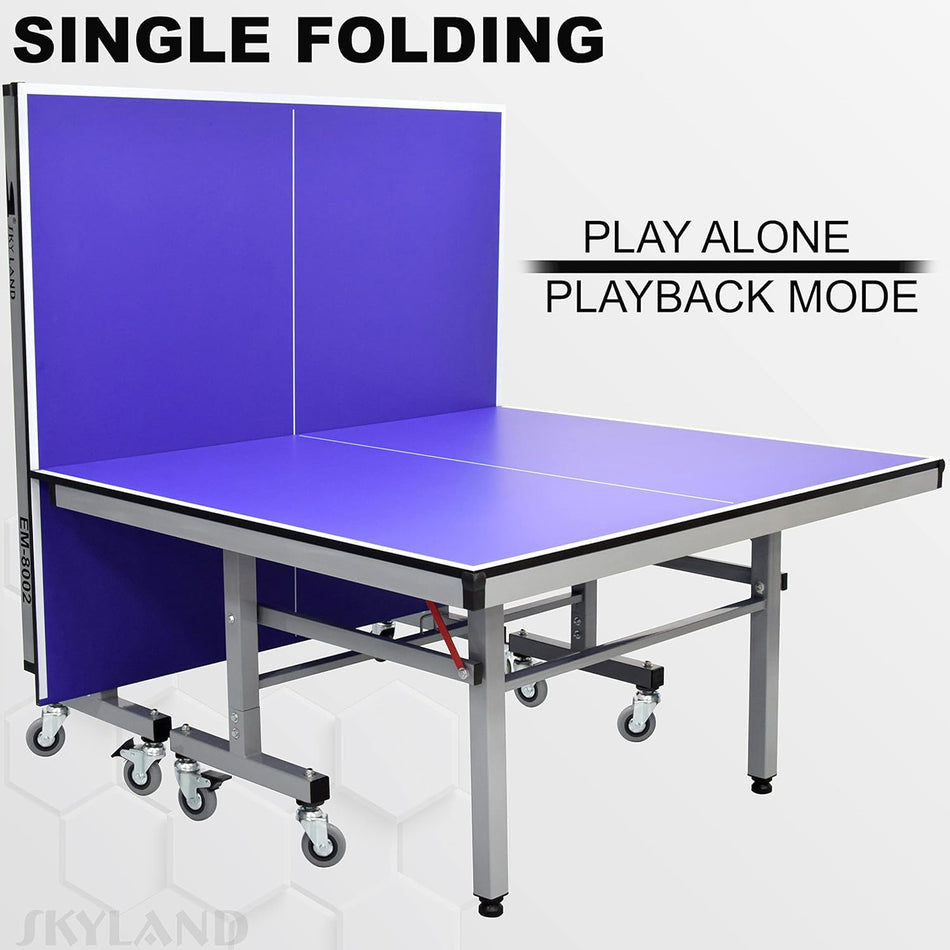 Sport Table Tennis Table Foldable Ping Pong Table EM-8002 TT Table Blue Single Movable