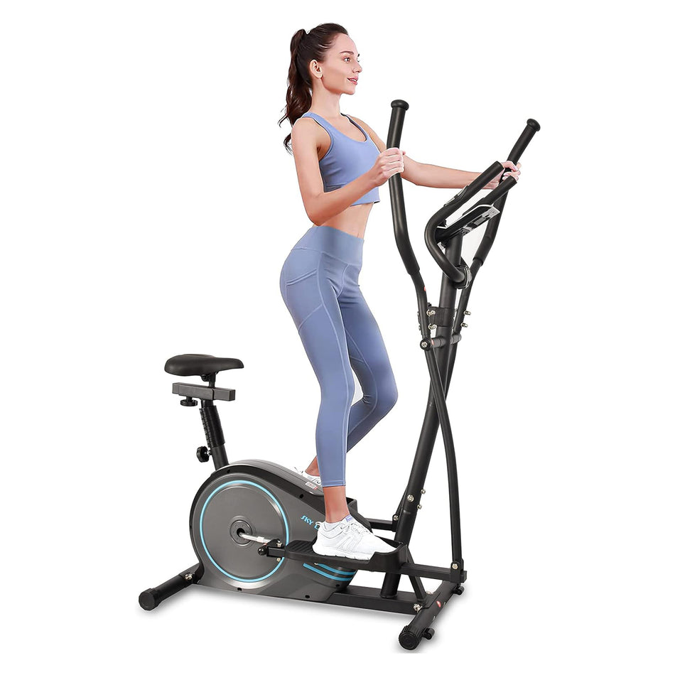 SKY LAND Elliptical Machine Exercise Bike | Magnetic Cross Trainer With FitShow App | 8-level Resistance | Multifunction Display & Tablet Rack For Home Gym Workout, EM-1563