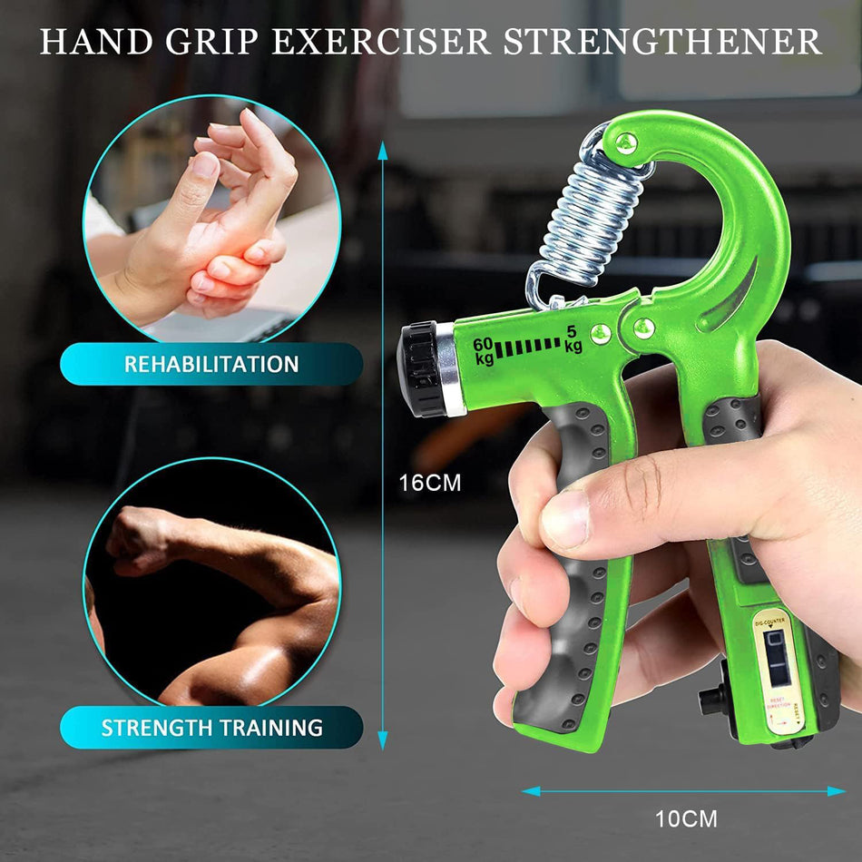 SKY LAND Grip Strength Trainer, Forearm Strengthener, Hand Grip Exerciser Strengthener with Counting Function, Hand Strengthening Devices for Muscle Building and Injury Recovery-EM-9364-GREEN