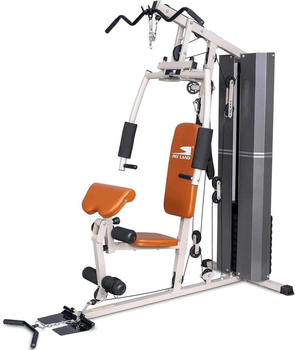 SKY LAND Single Station Home Gym | 69KG Weight Stack Multi-Function Fitness Machine GM-8149 Bench Press, Leg Extension, Lat Pulldown, Full Body Workout