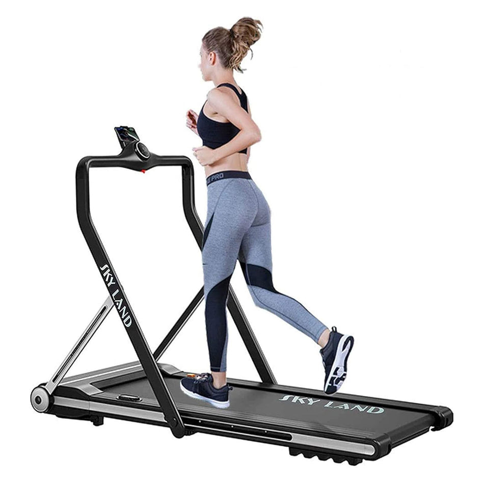 SKY LAND Treadmill 2-in-1 with Foldable Handrail w/Remote Control, 4Hp Peak Motor, Capacity:100Kgs,Bluetooth Speaker, Lifetime Frame Warranty And 1-Year motor Warranty Easy to assemle-Em-1269