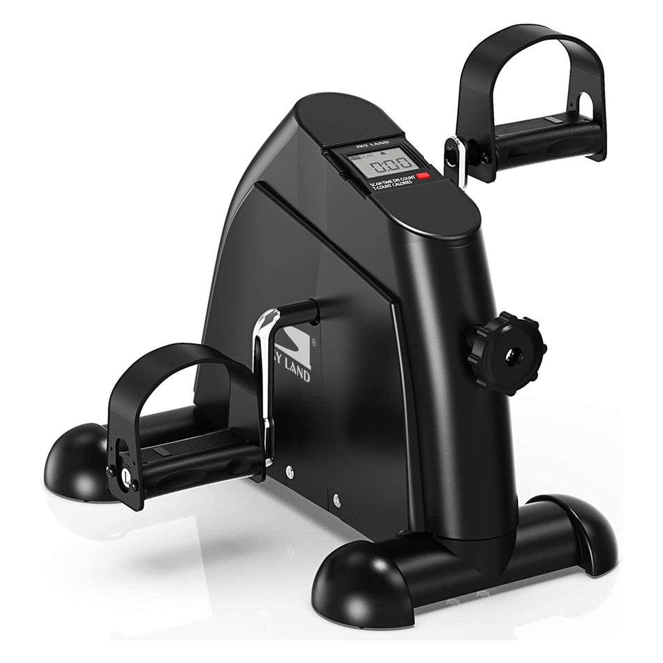 SKY LAND Mini Exercise Bike, Under Desk Bike Pedal Exerciser Portable Foot Cycle Arm & Leg Peddler Machine with LCD Screen Displays- Em-1540 Black
