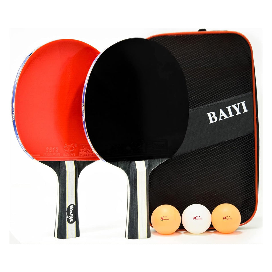 SKY LAND Sports Table Tennis Racket Set 2.0 |2 Ping Pong Rackets, 3 balls & Case, Professional TT Racket Set For Beginners And Intermediate Players EM-9355