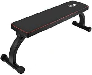 SKY LAND Foldable Workout Flat Bench - Heavy-Duty Exercise Bench for Home Gym, Strength Training, Dumbbell Press & Full-Body Workouts - EM-1854, Black