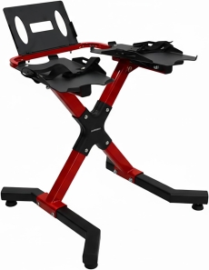 SKY LAND X-Frame Dumbbell Stand for Home Gym – Heavy Duty 120KG Weight Rack for Adjustable & Fixed Dumbbells, Anti-Slip Steel Frame, Compact Space-Saving Dumbbells Storage – Red & Black EM-9262R
