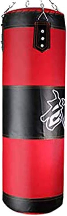 SKY LAND Professional Punching Bag EM-1849 - Heavy Duty Boxing Bag, Premium Synthetic Leather, Double-End Attachment Shock-Absorbent Fill- Red/Black, L-120cm, W-32cm, H-32cm