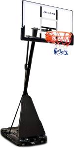 SKY LAND Basketball Hoop, Basketball Goal on Wheels Pro Size, Adjustable Height 8-10 FT, 50" Shatterproof Acrylic Backboard For Adults & Teens, Outdoor/Indoor Basketball Hoop Stand EM-1874