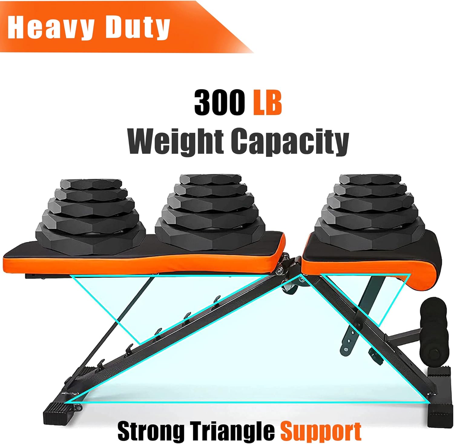 SKY LAND Adjustable Weight Bench for Home Gym - Multifunctional Bench Press Workout Station, Foldable Design, High-Density Foam Padding, Supports 150 kg, Heavy-Duty Steel - Image 5