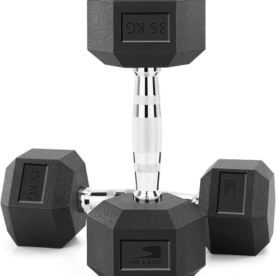 Hex Dumbbells 35kg Pair | Rubber Coated Cast Iron Weights