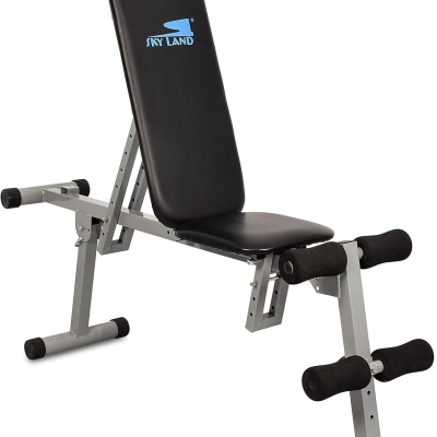 SKY LAND Adjustable Sit-Up Bench, Heavy-Duty Steel Frame, Multi-Angle Positions, Foldable Decline & Incline Workout Bench for Abs, Core, Strength Training & Home Gym Equipment EM-1525