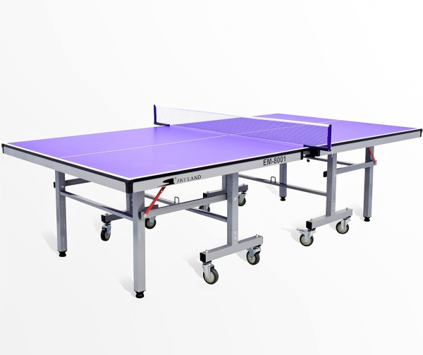 Sky Land Foldable Table Tennis Table | 18mm Thick Top for Superior Bounce | Portable Ping Pong Table with Wheels & Net Set - EM-8001