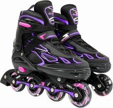 SKY LAND Inline Roller Skates with 8 Illuminated Wheels - Comfortable Skate Shoe for Kids And Teens-Pink (EU 31-34) TMX-015-S