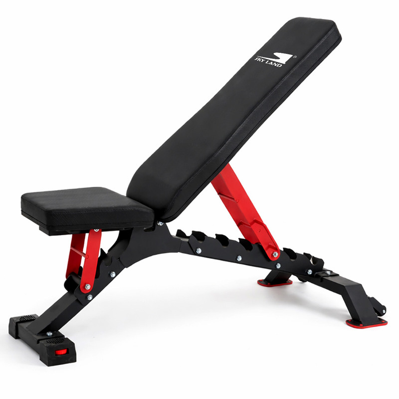 SKY LAND Commercial Grade Adjustable Weight Bench 200KG Capacity – Heavy Duty Strength Training Equipment for Home Gym, Bodybuilding & Fitness | Multi-Position Incline Flat Decline Workout Bench