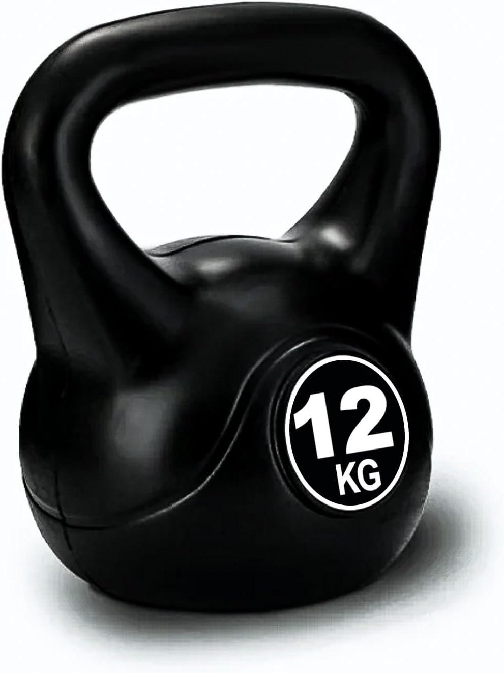 SKY LAND Vinyl Kettlebell Dumbbell - Black Strength Training Weights for Home Gym, Full-Body Exercises Kettlebell 12KG