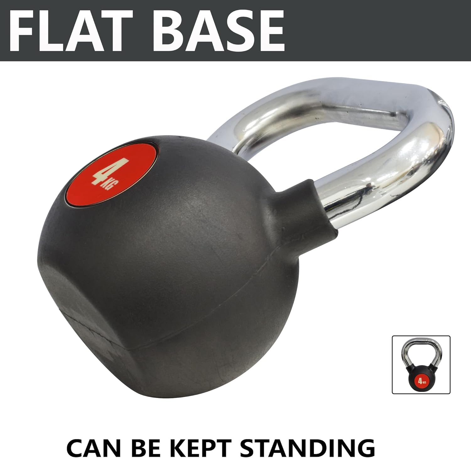 SKY LAND Kettlebell Rubber Coated Cast Iron Kettle dumbbell with Chrome Handle Kettlebell Weight For Strength And Weight Training – Exercise Kettlebell For Whole Body Workout-EM-9267-4 - Image 5