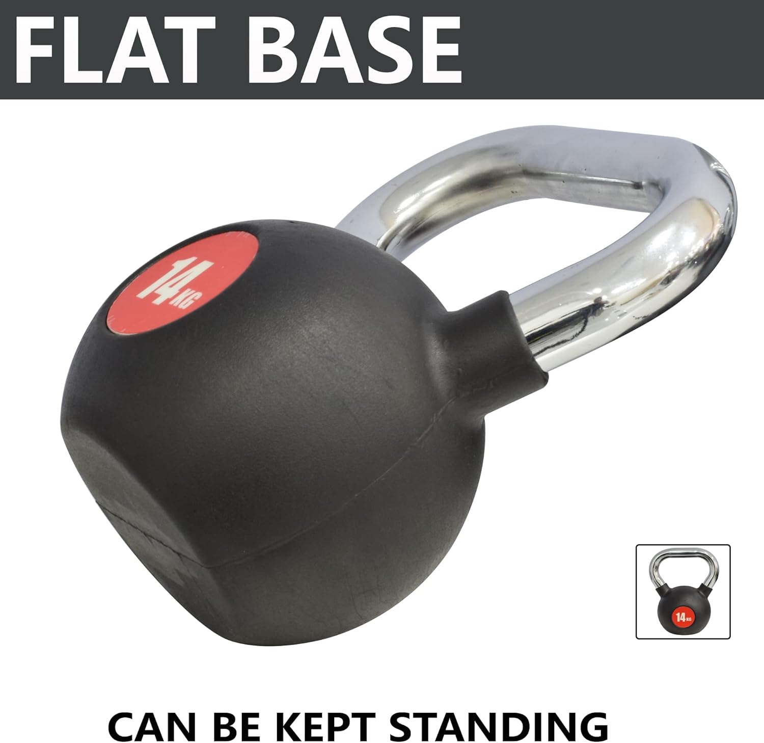 SKY LAND Kettlebell Rubber Coated Cast Iron Kettle dumbbell with Chrome Handle Kettlebell Weight For Strength And Weight Training – Exercise Kettlebell For Whole Body Workout-EM-9267-14 - Image 5
