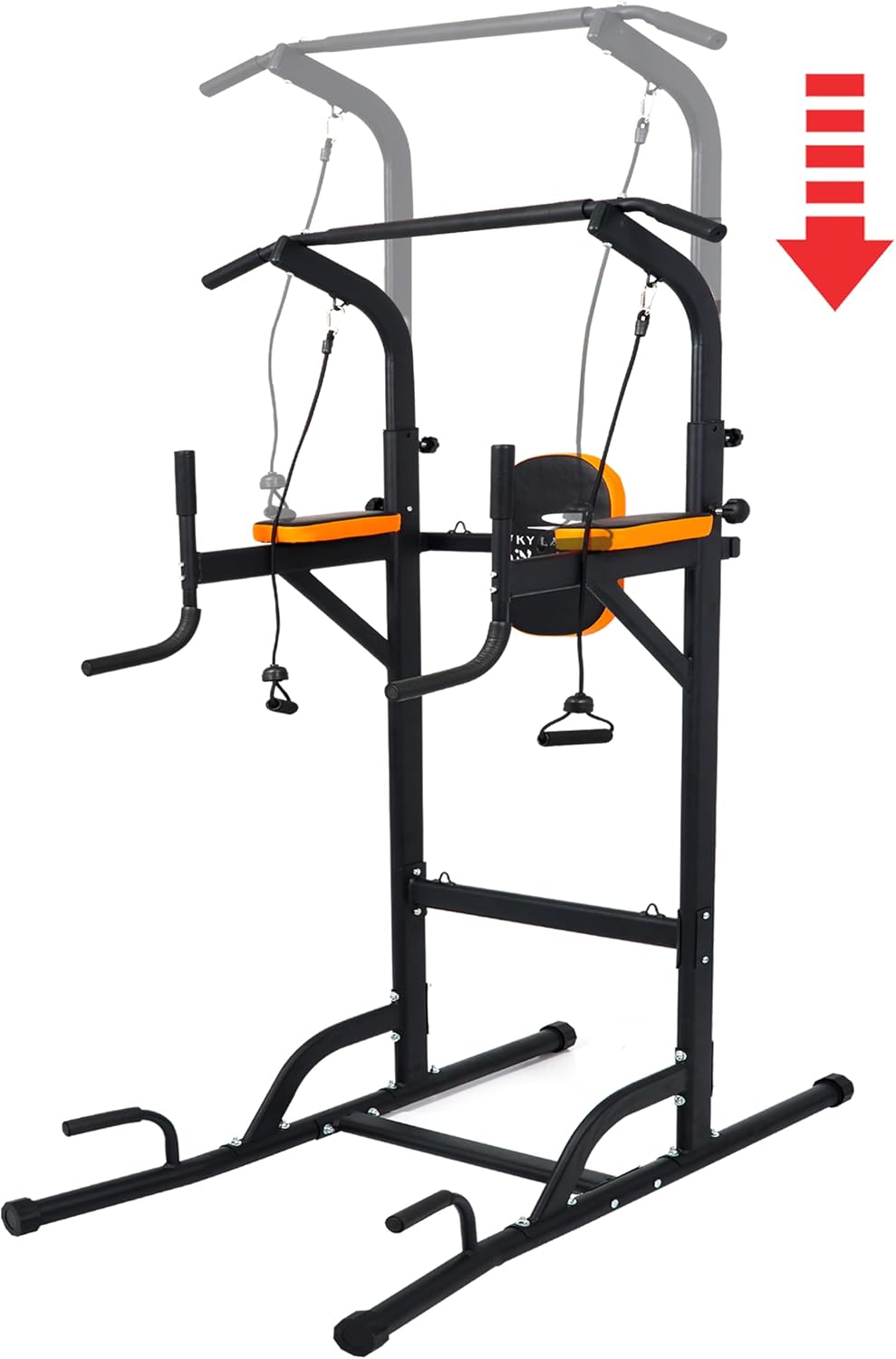 SKY LAND Pro Power Tower for Home Gym, Multifunctional Dip Station, Pull Up & Push Up Bar, Adjustable Height Steel Frame, Full Body Workout Equipment Up to 100KG User Weight, Padded Support EM-1841 - Image 2