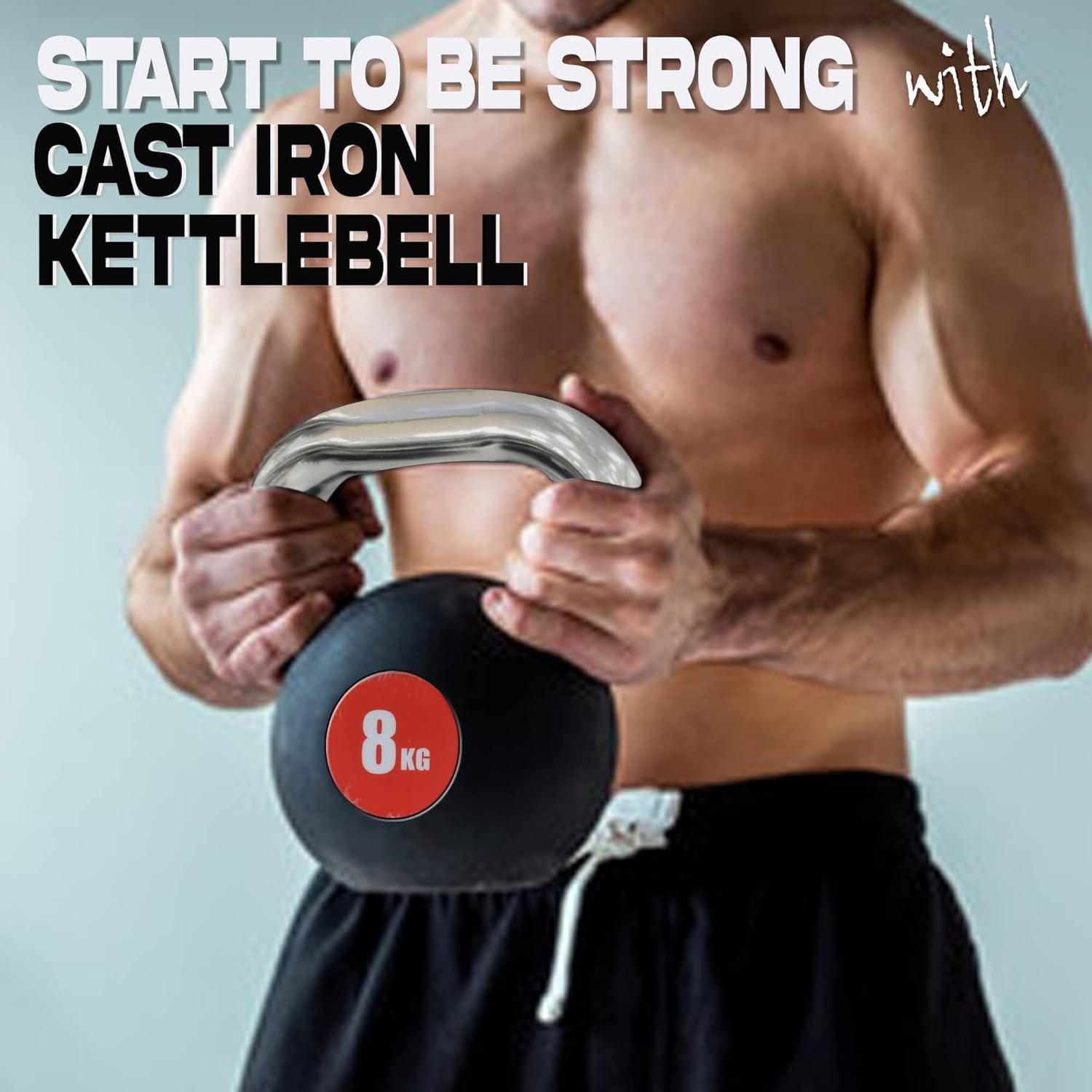 SKY LAND Kettlebell Rubber Coated Cast Iron Kettle dumbbell with Chrome Handle Kettlebell Weight For Strength And Weight Training – Exercise Kettlebell For Whole Body Workout-EM-9267-8 - Image 8