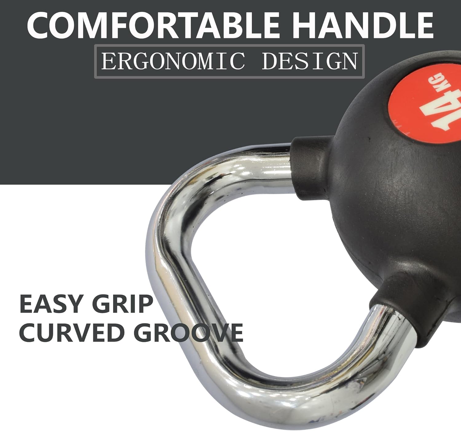 SKY LAND Kettlebell Rubber Coated Cast Iron Kettle dumbbell with Chrome Handle Kettlebell Weight For Strength And Weight Training – Exercise Kettlebell For Whole Body Workout-EM-9267-14 - Image 4