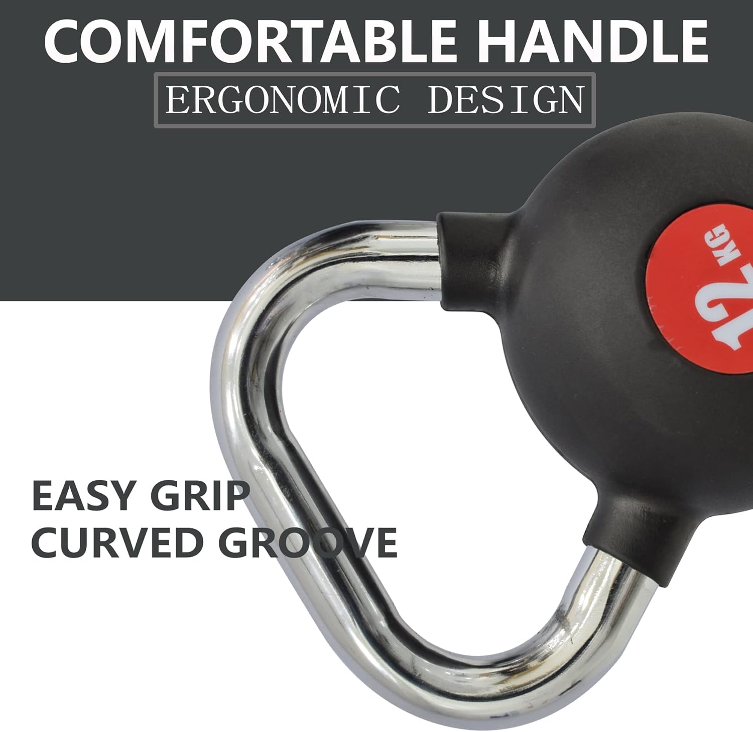 SKY LAND Kettlebell Rubber Coated Cast Iron Kettle dumbbell with Chrome Handle Kettlebell Weight For Strength And Weight Training – Exercise Kettlebell For Whole Body Workout-EM-9267-12 - Image 4