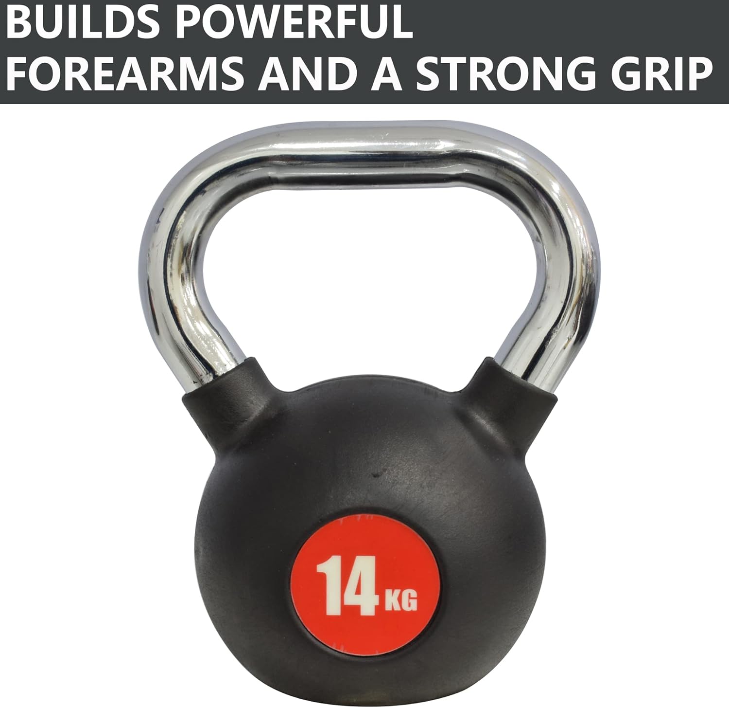 SKY LAND Kettlebell Rubber Coated Cast Iron Kettle dumbbell with Chrome Handle Kettlebell Weight For Strength And Weight Training – Exercise Kettlebell For Whole Body Workout-EM-9267-14 - Image 6