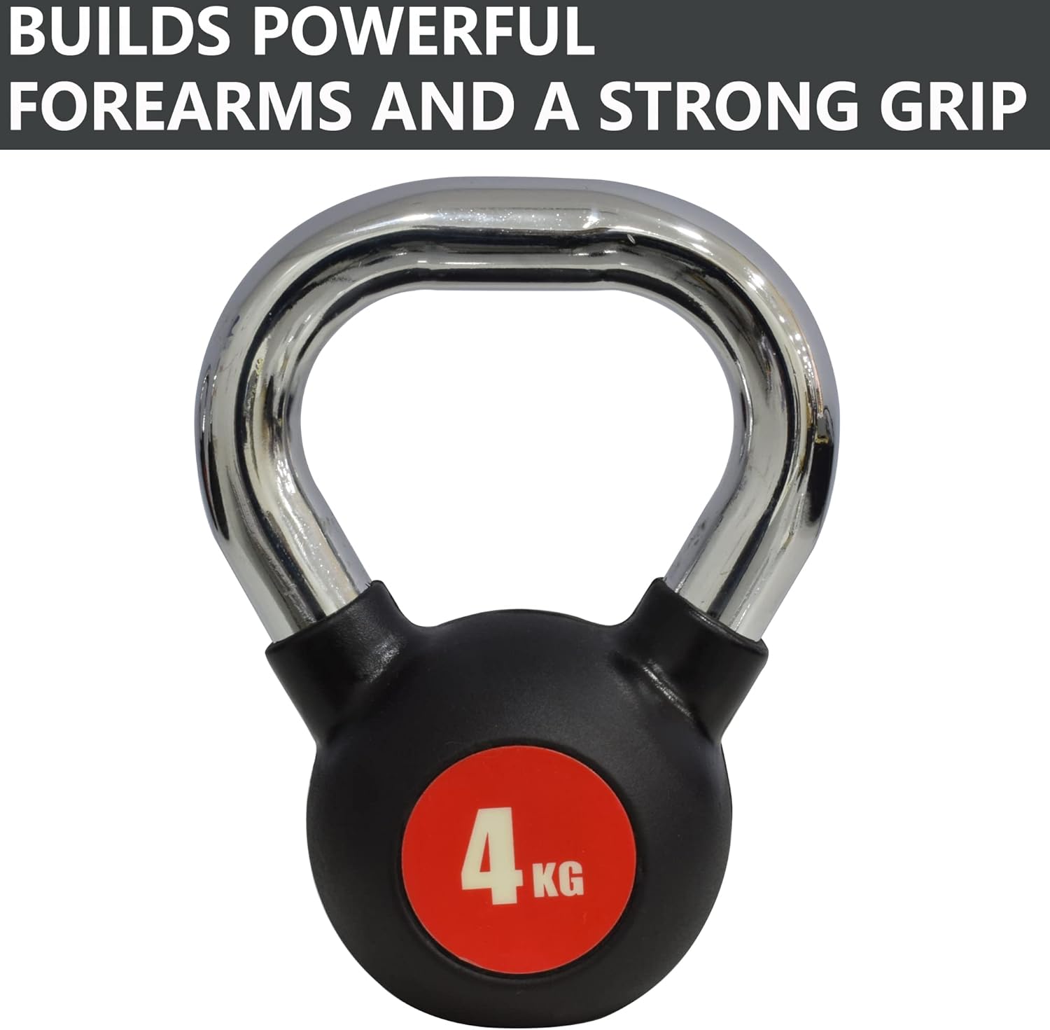 SKY LAND Kettlebell Rubber Coated Cast Iron Kettle dumbbell with Chrome Handle Kettlebell Weight For Strength And Weight Training – Exercise Kettlebell For Whole Body Workout-EM-9267-4 - Image 6