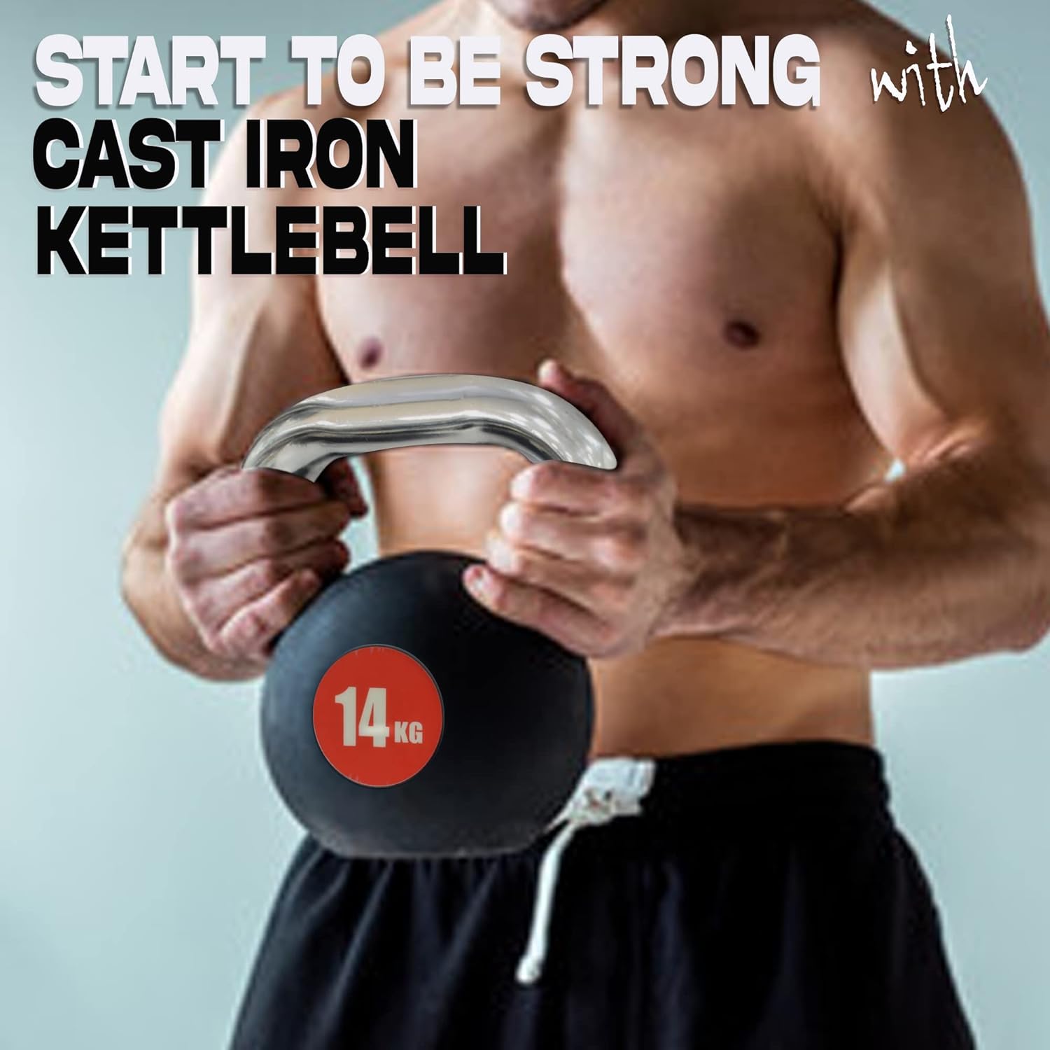 SKY LAND Kettlebell Rubber Coated Cast Iron Kettle dumbbell with Chrome Handle Kettlebell Weight For Strength And Weight Training – Exercise Kettlebell For Whole Body Workout-EM-9267-14 - Image 8