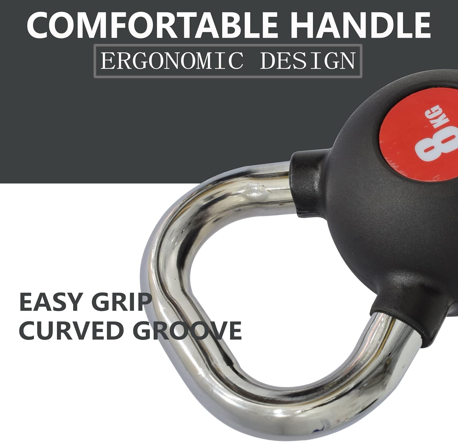 SKY LAND Kettlebell Rubber Coated Cast Iron Kettle dumbbell with Chrome Handle Kettlebell Weight For Strength And Weight Training – Exercise Kettlebell For Whole Body Workout-EM-9267-8 - Image 4