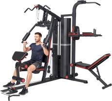 2 Station Home Gym GM-8150 | 72KG Weight Stack Multi-Function Machine | Bench Press, Lat Pulldown, VKR Power Tower, Sit-Up Bench | Full Body Strength Workout at Home