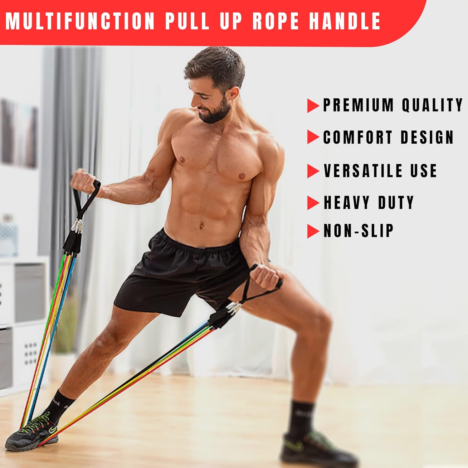 SKY LAND Heavy Duty Exercise Handles for Cable Machine Pulley & Resistance Bands | Gym Equipment Handle with Grip Attachment Straps | Fitness Strap D Handle Resistance for Strength Training EM-9361 - Image 3