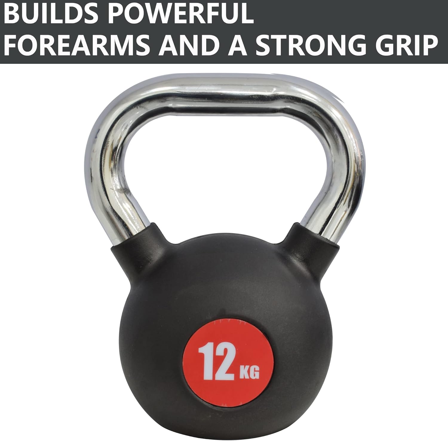 SKY LAND Kettlebell Rubber Coated Cast Iron Kettle dumbbell with Chrome Handle Kettlebell Weight For Strength And Weight Training – Exercise Kettlebell For Whole Body Workout-EM-9267-12 - Image 6