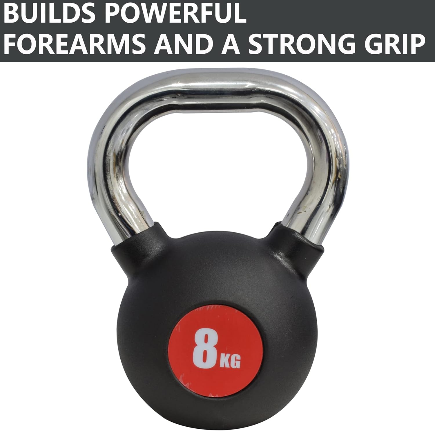 SKY LAND Kettlebell Rubber Coated Cast Iron Kettle dumbbell with Chrome Handle Kettlebell Weight For Strength And Weight Training – Exercise Kettlebell For Whole Body Workout-EM-9267-8 - Image 6