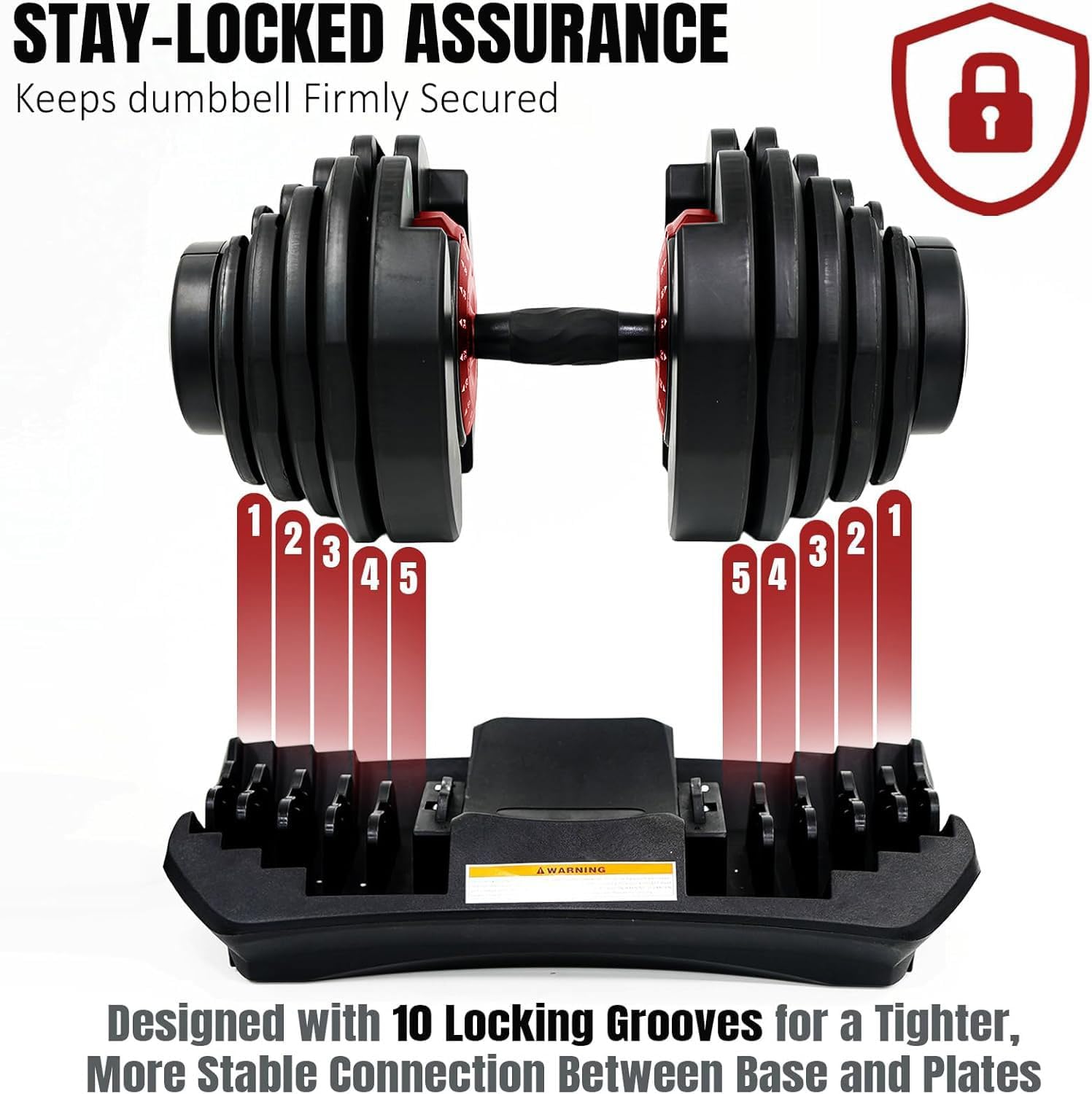 SKY LAND Adjustable Dumbbell 40KG | 5–40KG Quick Select Free Weights with Black Ergonomic Grip Handle | All-in-One Strength Training Dumbbell for Home & Gym Workout, Space Saving Design, EM-9270-40 - Image 4