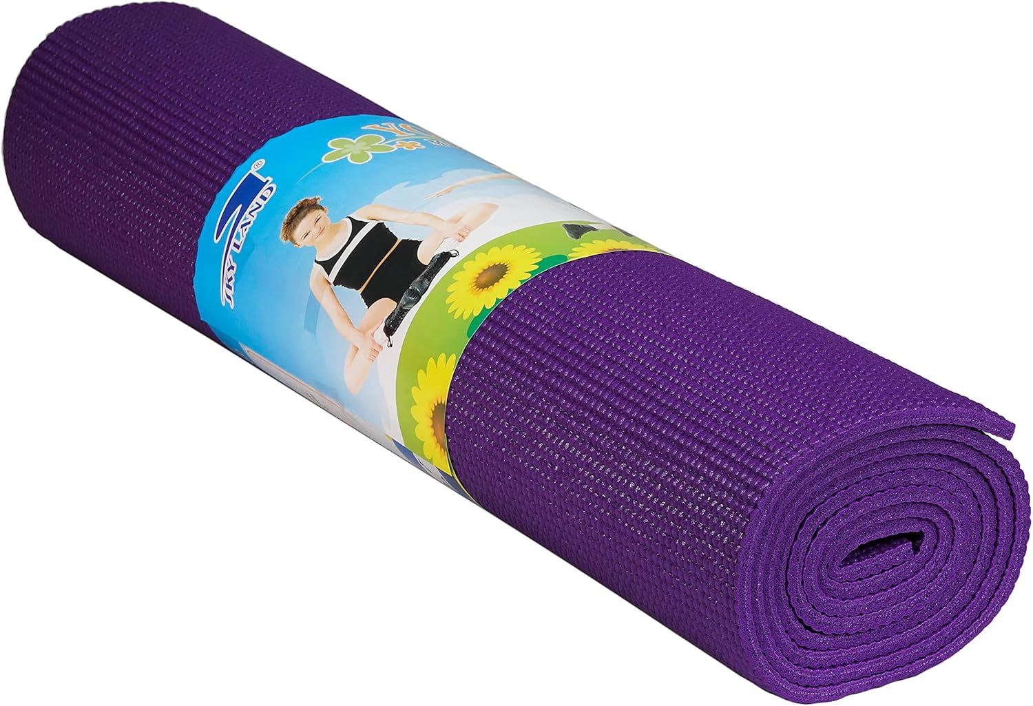 SKY LAND Non-Slip Yoga Mat 6mm, Extra Long 173x61cm PVC Exercise Mat for Yoga, Pilates, HIIT, Gym & Home Workouts, Durable, Lightweight & Comfortable  EM-9308-P (Purple)