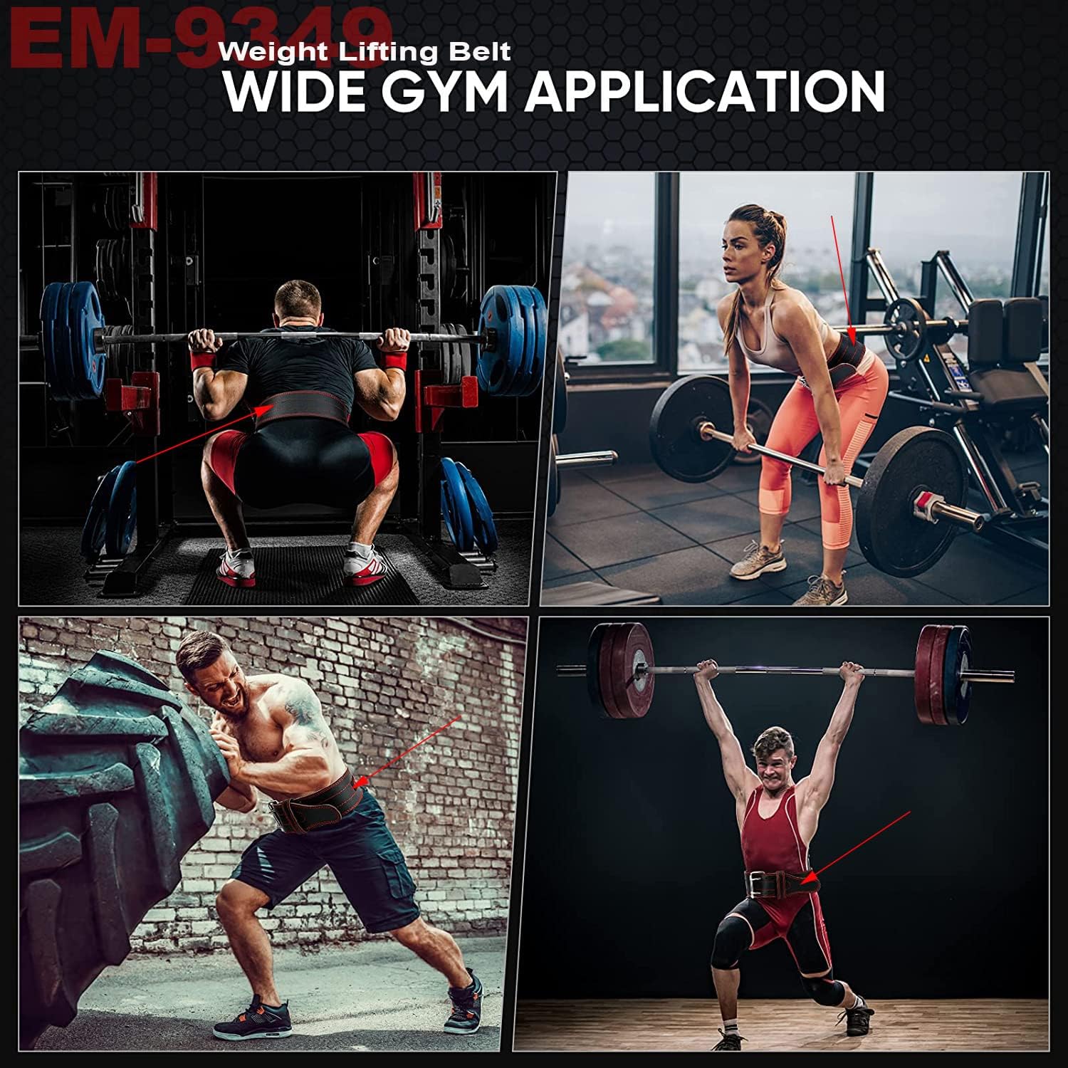 SKY LAND Weight Lifting Belt for Men & Women - 6mm Thick Leather Powerlifting Belt with Double Prong Steel Buckle & 10cm Wide Back Support - Heavy Duty Gym Belt for Squats, Deadlifts & Strength Training - Black (EM-9349-L) - Image 6