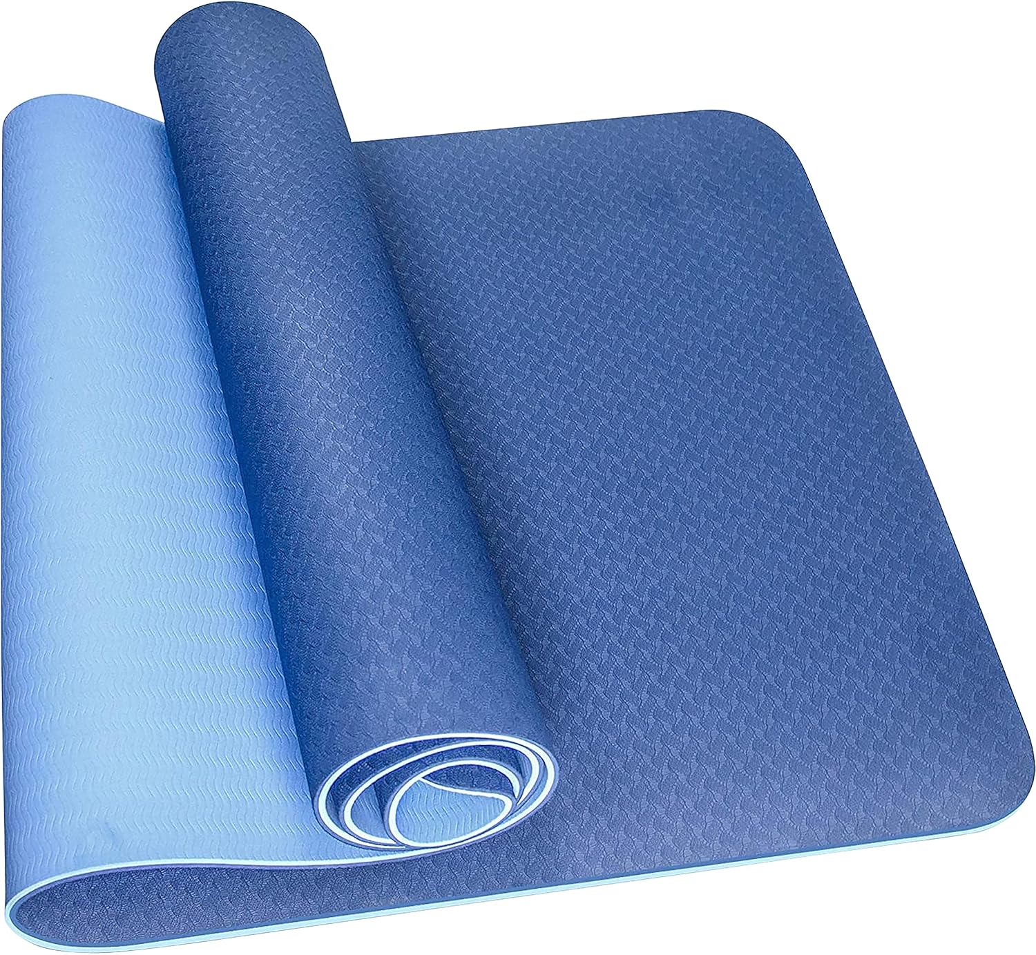 SKY LAND TPE Yoga Mat, Non-Slip Eco-Friendly Exercise Mat for Yoga, Pilates & Fitness, 6mm Thick Cushion for Joint Protection, Waterproof, Durable & Lightweight | Size 183 x 61 cm – Blue EM-9304-B