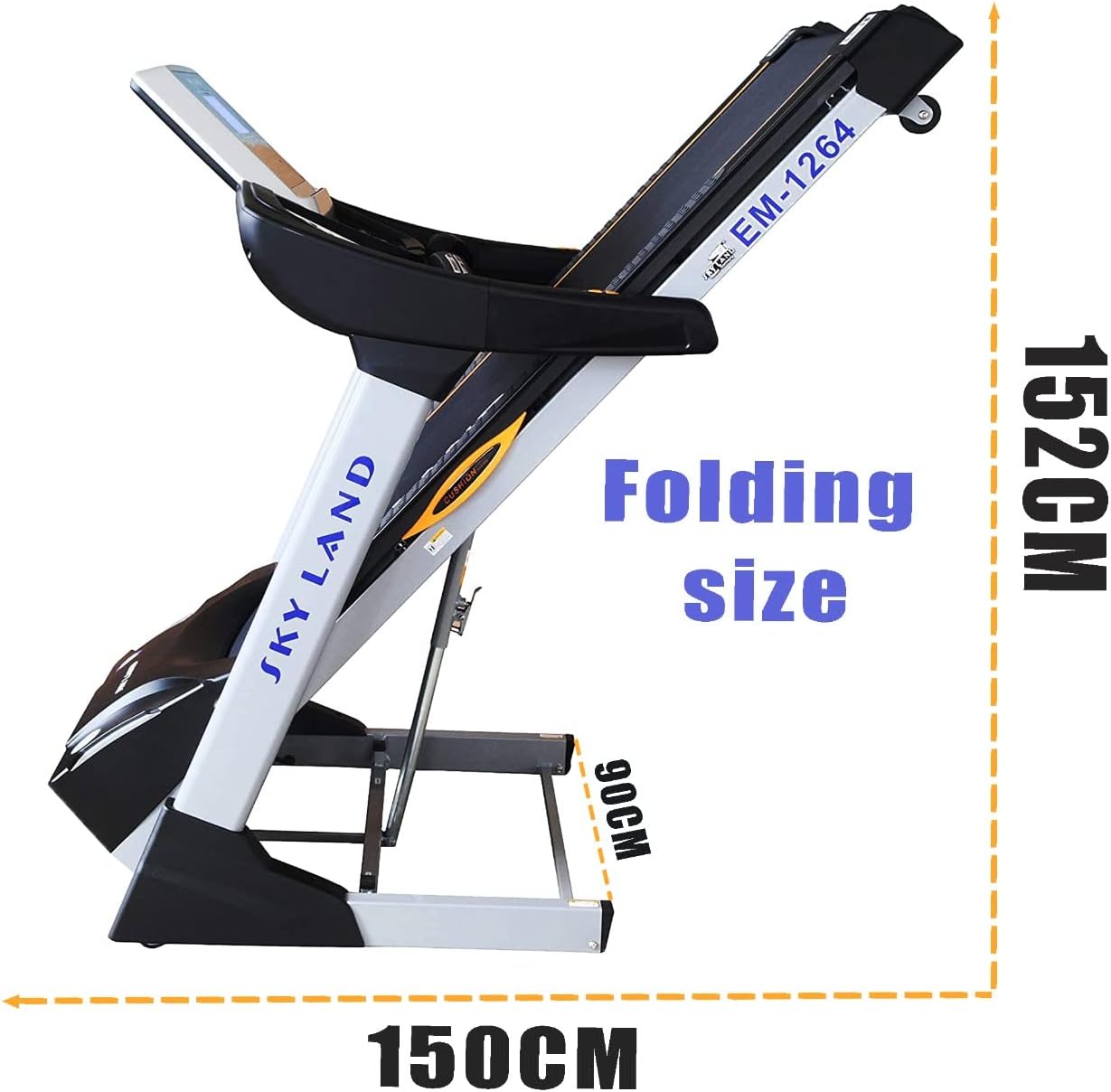 Fitness Treadmill With Powerful (9 HP PEAK DC MOTOR) Bluetooth , Auto Incline 15%,Cardio Fitness for Home, 3-YEAR MOTOR WARRANTY & LIFETIME FRAME WARRANTY EM-1264 - Image 2