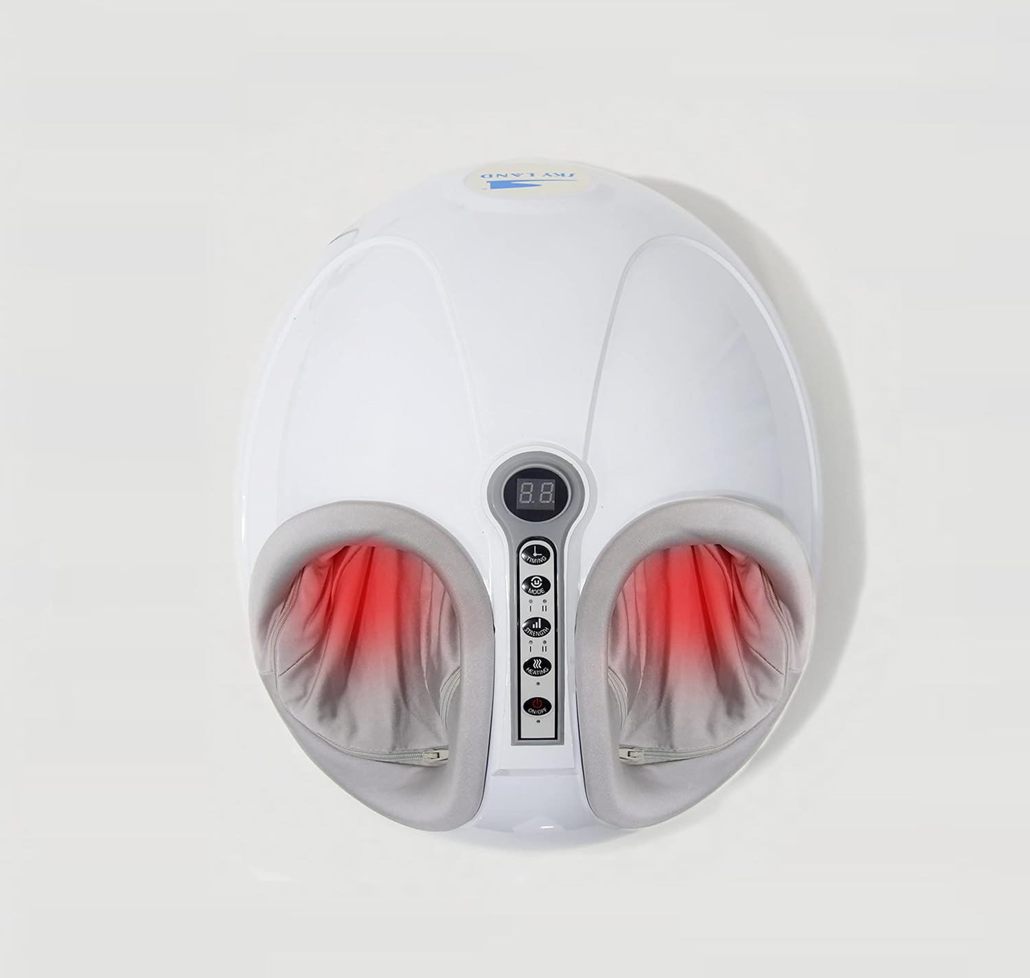 Foot Massager with Heat, Shiatsu Deep Kneading, Air Compression, Rolling, Scraping, Reflexology ?C Electric Foot Massager machine for Home Use, Fits Up to Size 12.5 ?C EM-2194 White Gray