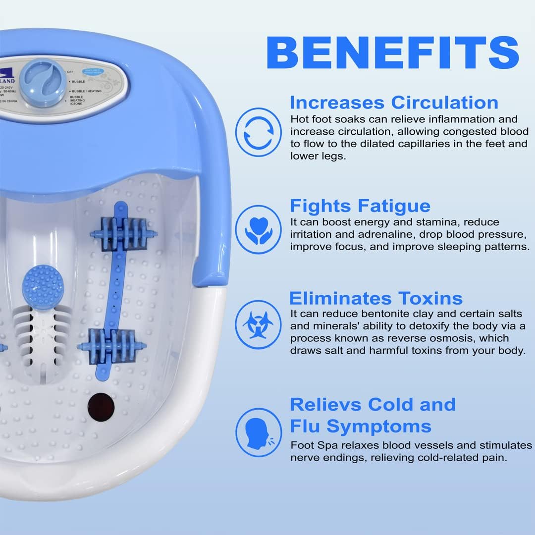 Foot Spa & Massager, Electric Heated Foot Bath with Bubbles, Shiatsu Massage Rollers, Ozone & Infrared Therapy, Relaxation & Pain Relief for Tired Feet at Home EM-2175 - Image 3