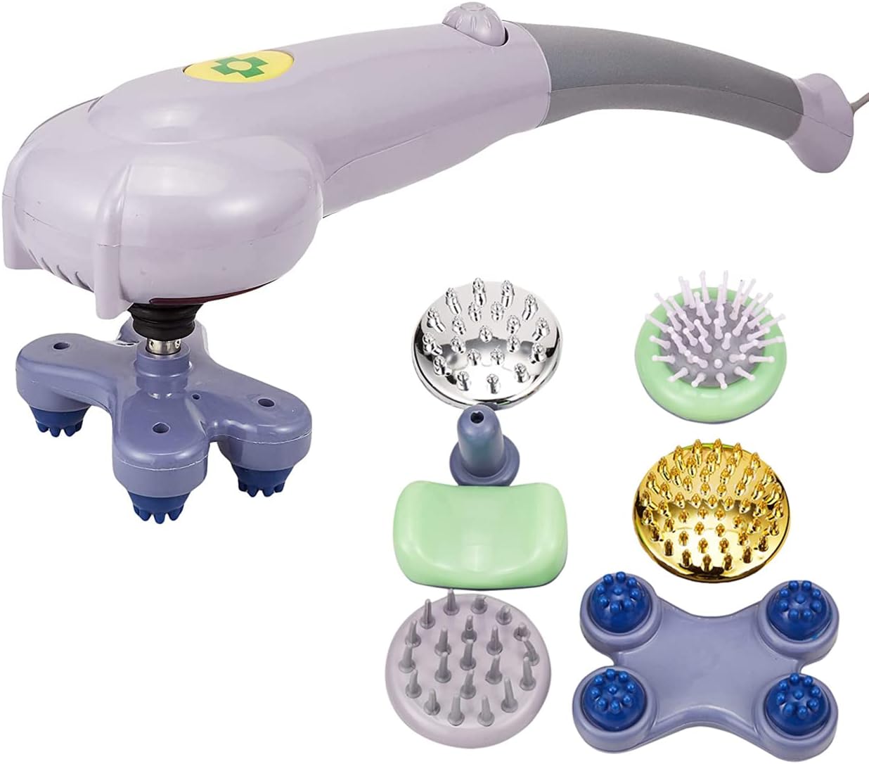 Massager With Multi Head, Gray- EM-4161