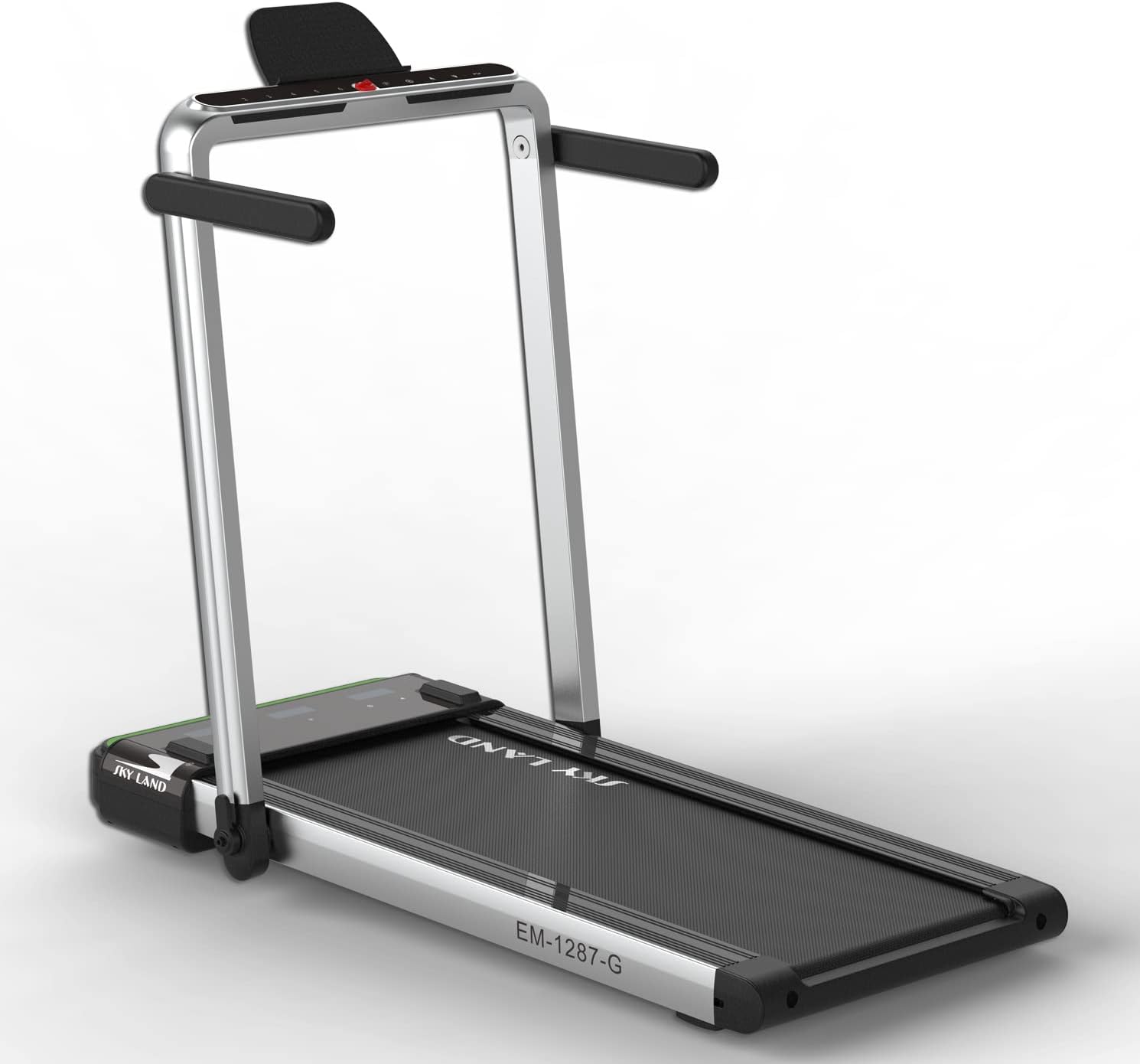 Fitness 2 in 1 Foldable Treadmill Walking pad 4 HP Peak, 12 Programs, With Large Running Surface and App Control, Pre assembled EM 1287-G, Gray