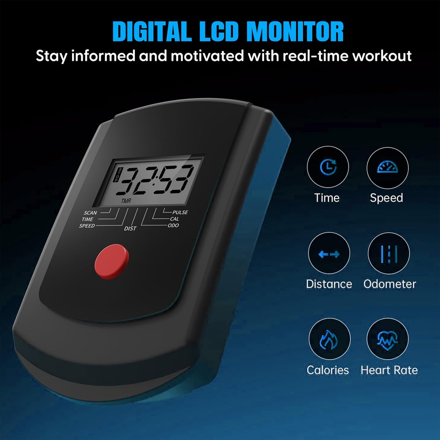 Spinning Bike ?C Indoor Exercise Bike for Home Cardio Workout, 5KG Flywheel, Adjustable Saddle Height, Compact Design, Max User Weight 110KG, PP+Steel Frame, Model EM-1573 - Image 6