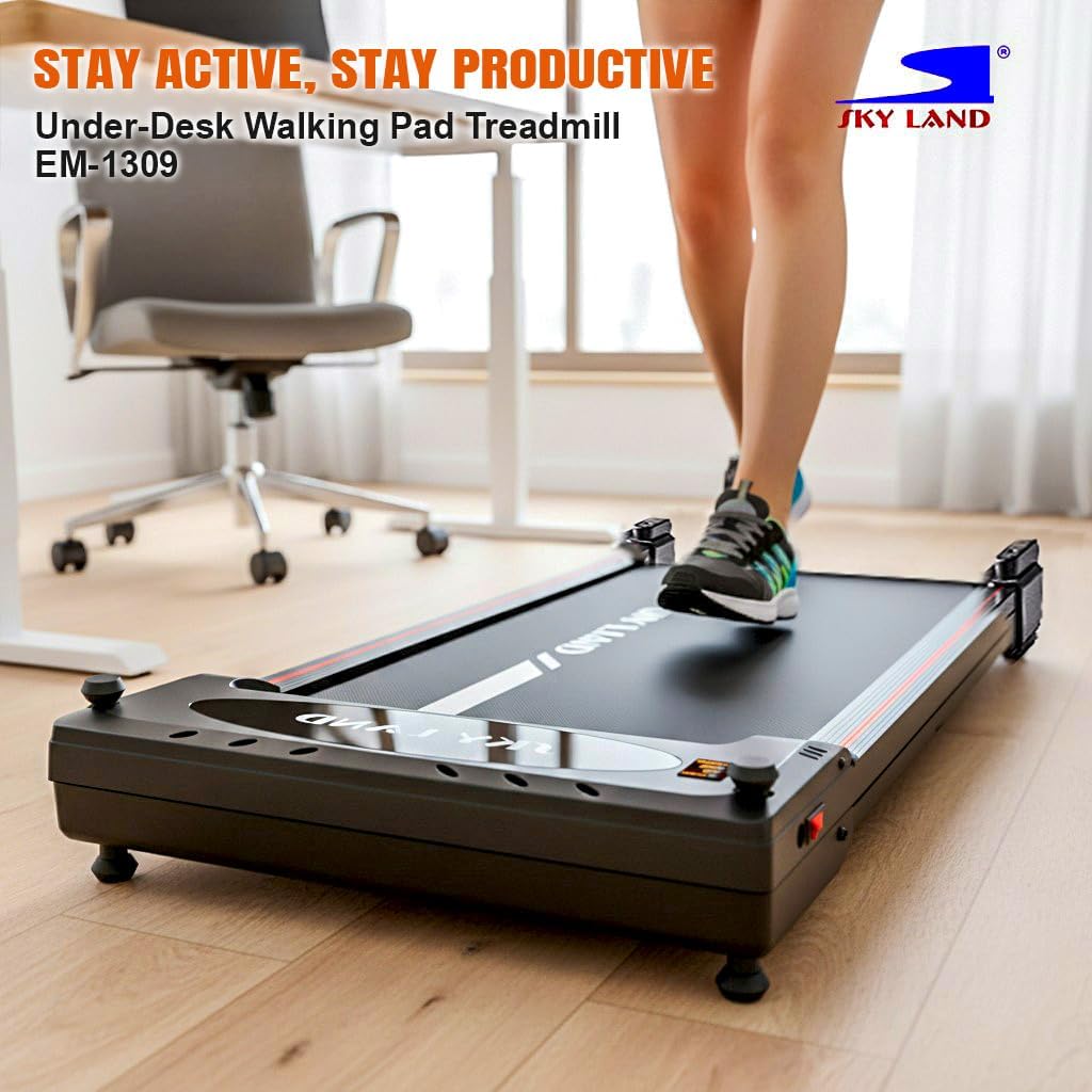 2-in-1 Walking Pad with Massager Pad, 2HP Peak Motor, LED Display, Remote Control, Dual-Side Design for Walking & Massage, Compact Slim Treadmill for Home & Office, 100KG Capacity, EM-1309 - Image 9