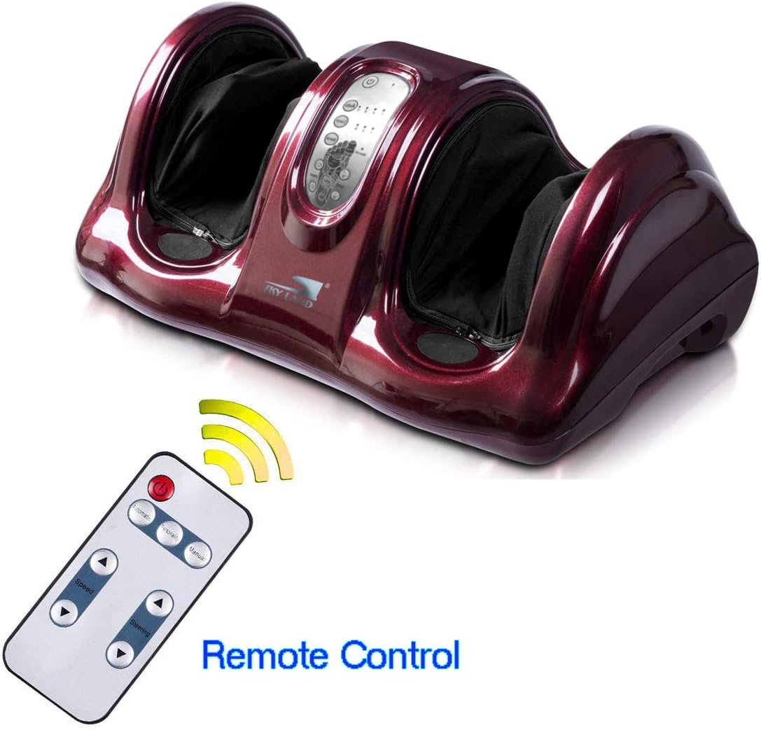 Foot Massager Machine Shiatsu Foot Massager, Therapeutic Reflexology Kneading and Rolling for Feet, Ankle, High-Intensity Rollers, Remote Control- EM-2158, Maroon - Image 3