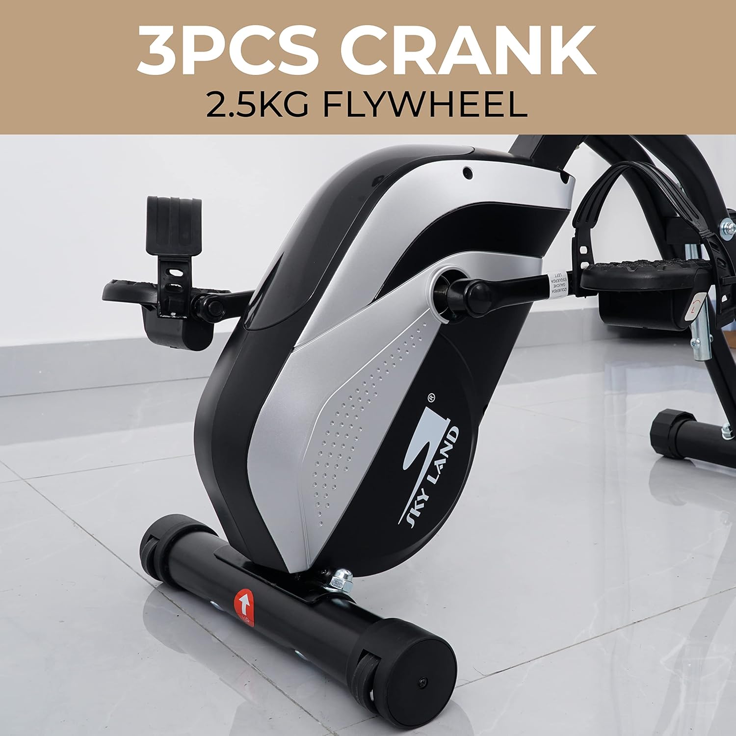 Foldable Exercise Bike, 4-in-1 X-Bike for Indoor Cycling with Arm Resistance Bands, Stationary Fitness Bike with Digital LCD Monitor & 10-Level Adjustable Magnetic Resistance EM-1549 - Image 6