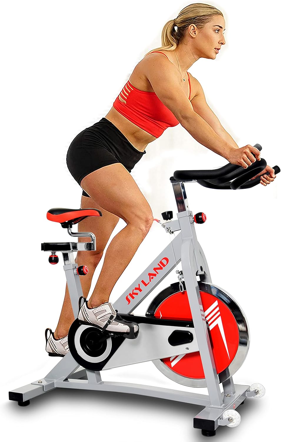 Semi Commercial Spin Bike | 18kg Flywheel Stationary Exercise Bike for Cardio Workouts | Heavy-Duty Indoor Cycling Machine with Adjustable Resistance & Ergonomic Design, EM-1552