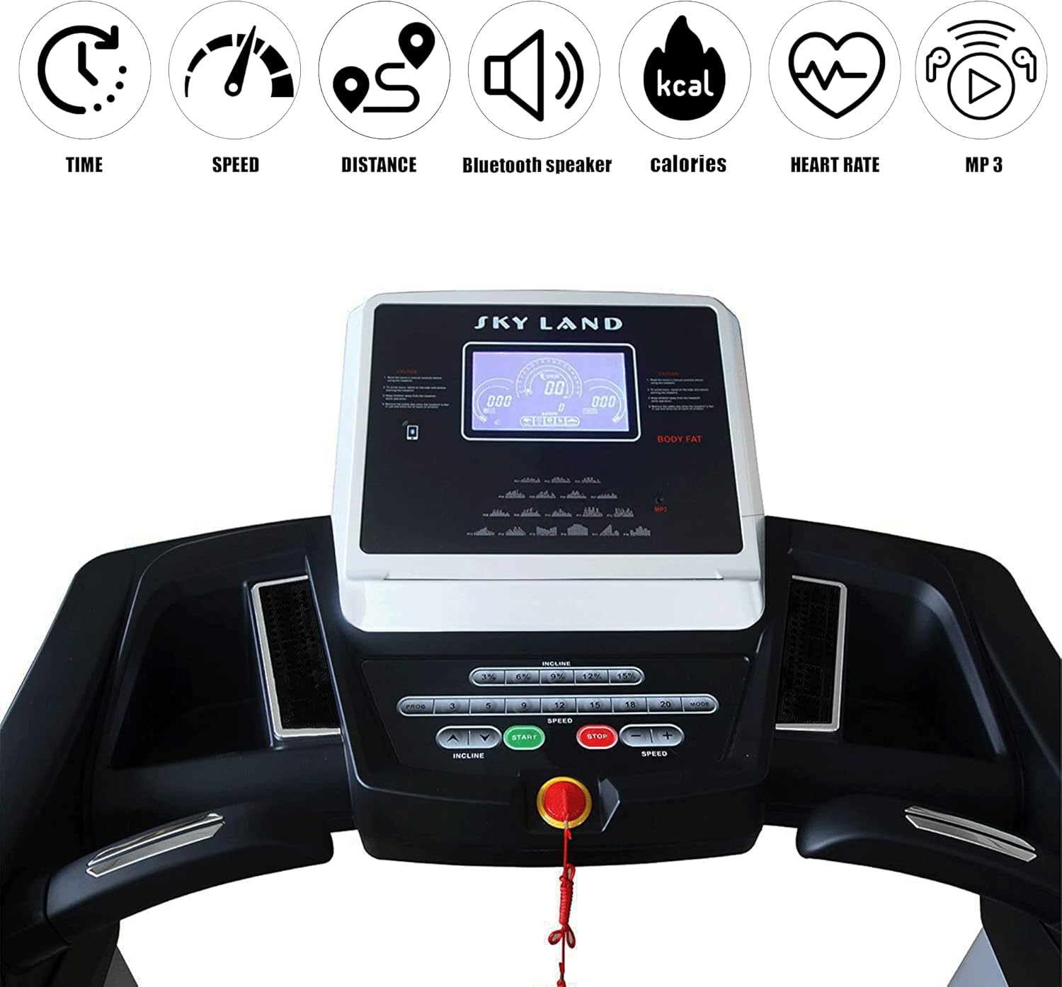 Fitness Treadmill With Powerful (9 HP PEAK DC MOTOR) Bluetooth , Auto Incline 15%,Cardio Fitness for Home, 3-YEAR MOTOR WARRANTY & LIFETIME FRAME WARRANTY EM-1264 - Image 5
