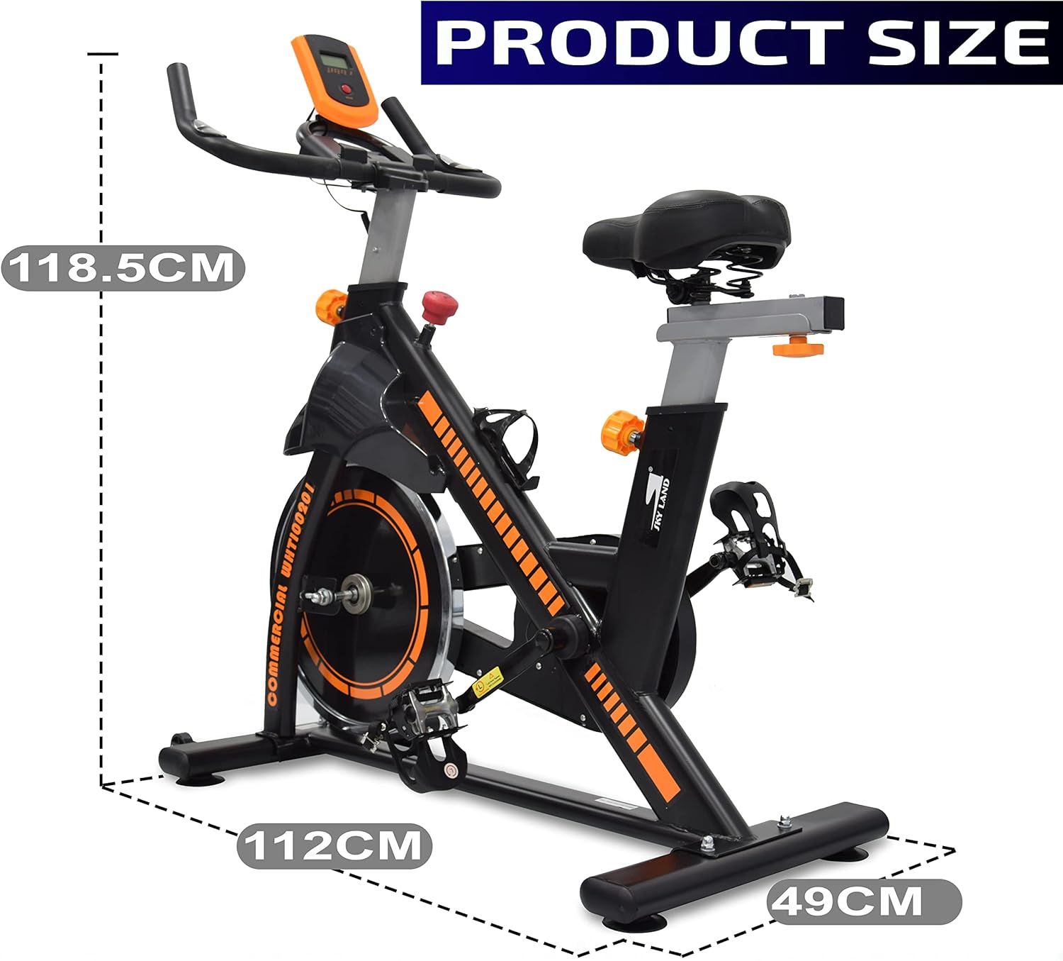 Exercise Bike for Home Cardio | Heavy-Duty Spin Bike with 28 LBS Flywheel, Adjustable Seat & Handlebar, LCD Monitor, Belt Drive Quiet Cycling Workout ?C EM-1560-O - Image 5